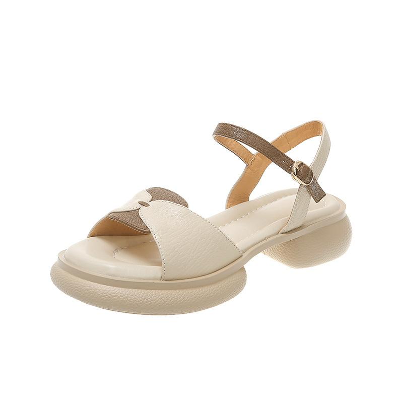 

Цветовая гамма ретро сандалии на платформе женские новые летние женские универсальные сандалии-маффины 40