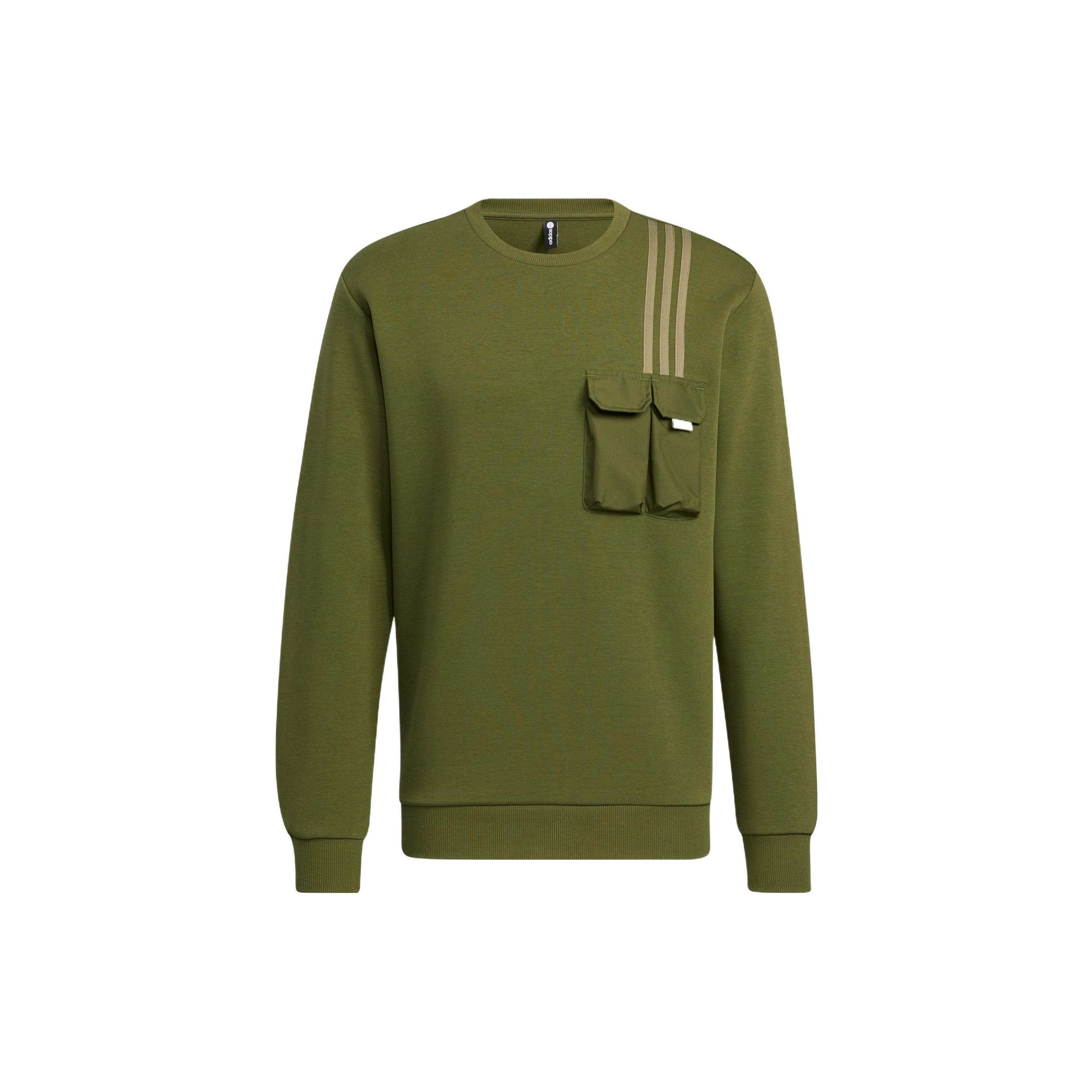 Men s adidas neo Classic Chest Sports Long Sleeves Olive Green HM2018 M
