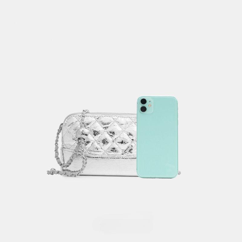 Silver Diamond Chain Bag Used for Women's Latest Summer Niche Fashion One-shoulder Crossbody Bag Create Small Square Bag