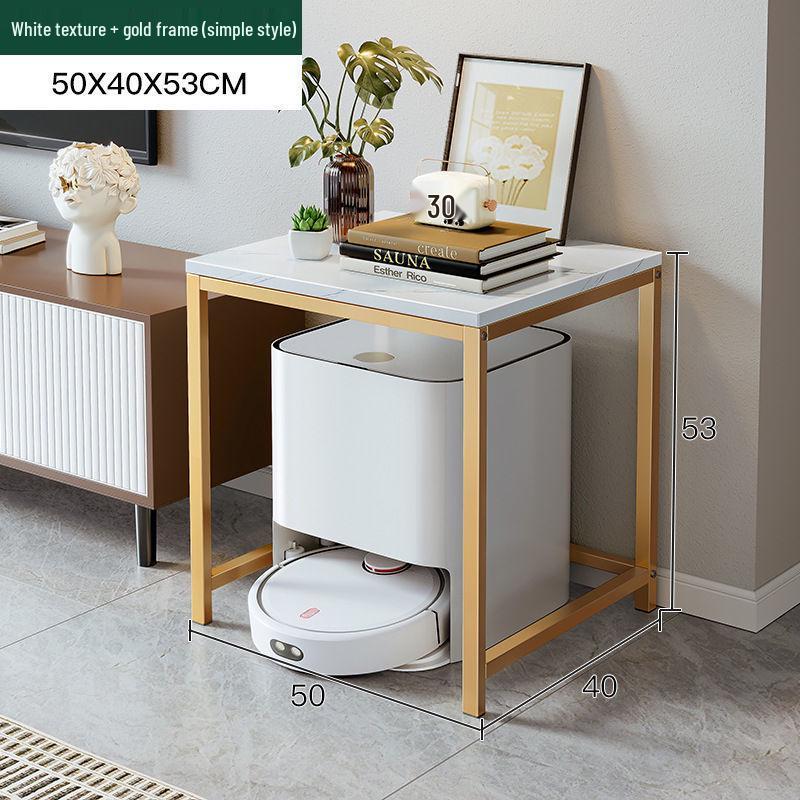 Multi-Layer Floor-Standing Adjustable Storage Rack with Trash Can Holder for Kitchen Use