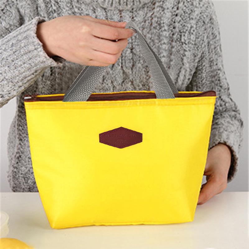 Waterproof Candy Color Insulated Lunch Bag - Picnic Ice Pack Bento Storage Handbag