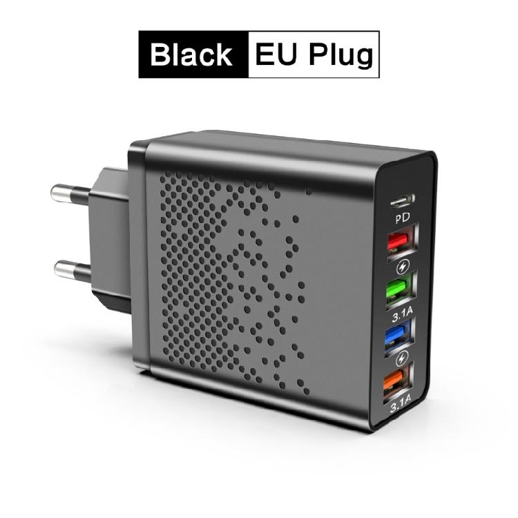 5 Port Charging Station with PD48W Fast Charging Technology 4 USB 3.1 Interfaces Travel Friendly Designing