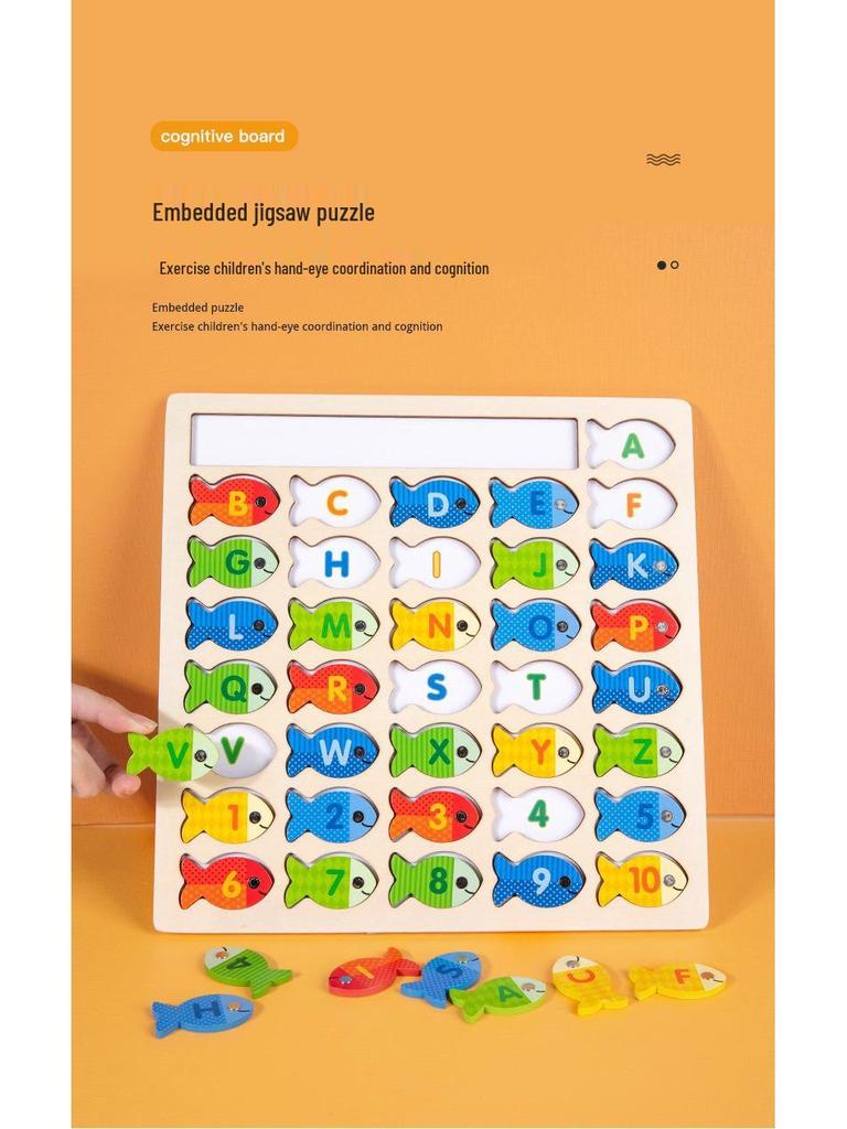 Children's Wooden Magnetic Fishing Toy - Letter & Number Puzzle for Parent-Child Interaction