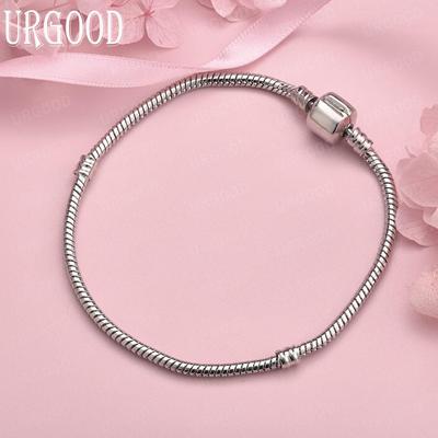 925 Sterling Silber Massiv Schlangenkette Armband Mode Hochzeit Schmuck