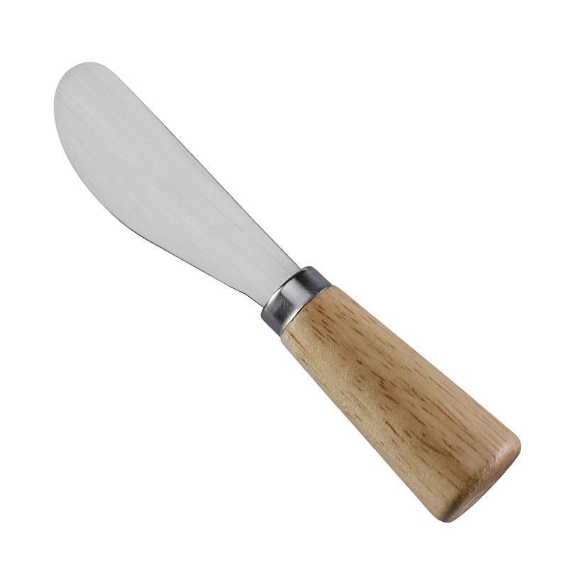 Auf Lager Gummiholzgriff Standfestes Edelstahl Käse- und Buttermesser-Set