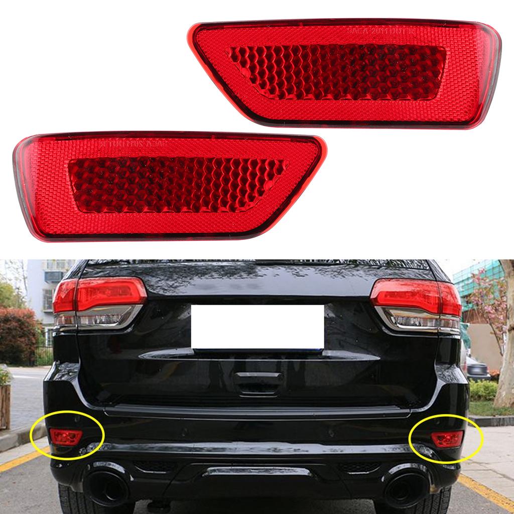 2Pc Car Rear Bumper Tail Parking Brake Light Warming Signal Reflector Lamp Cover No Bulb for Dodge Journey AVP/Crew/Crossroad/GT
