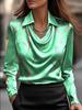 2026 European Spring Arrival: Women's Print Swing Collar Shirt Top