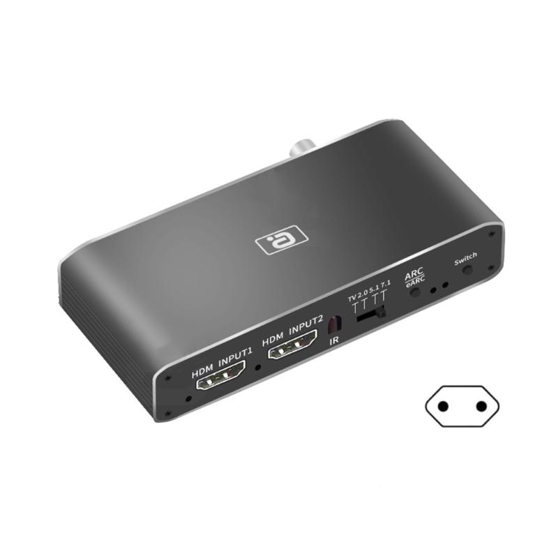 8k HDMI2.0b Audio Extractor 2 In 1 Out Switcher eARC Splitter 7.1CH DSTHD AUX Coaxial Optical DAC Decoding CEC HDCP