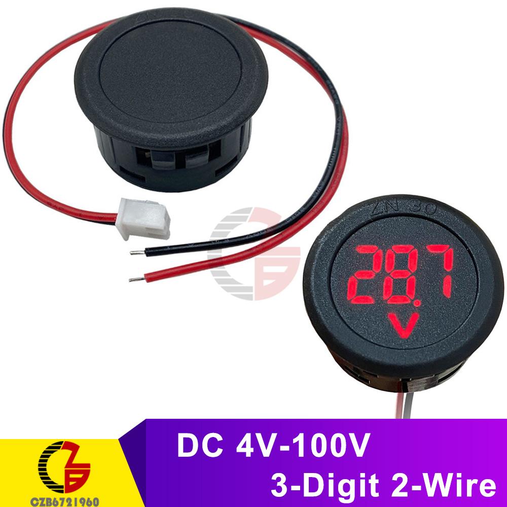 DC 4.7-30V 0.56'' Inch LED Digital Voltmeter Voltage Meter Car Motorcycle Electric Volt Tester Detector DC 5V 12V 24V 2 Wire