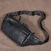 Head Layer Cowhide Men's Chest Bag, Men's Leather Diagonal Shoulder Bag, Casual Crossbody Bag, Shoulder Bag, Diagonal Cross Small Backpack Waist Bag