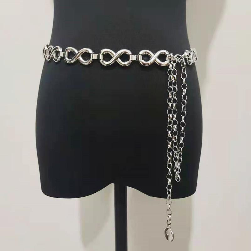 Ladies' 8-character Metal Chain Splicing, Simple and Fashionable Style Dress Decoration Style