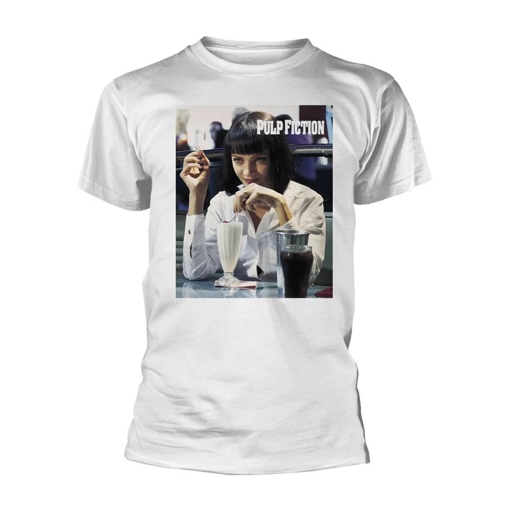 

movie Pulp Fiction graphics 100cotton unisex shirt 2026 Summer New Oneck Mens Y2k Short Sleeve Retro fashion Tshirt fan gift 4XL