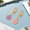 Sakura Flower Alloy Keychain - Cute Drip Oil Bag Charm & Student Pendant Accessory