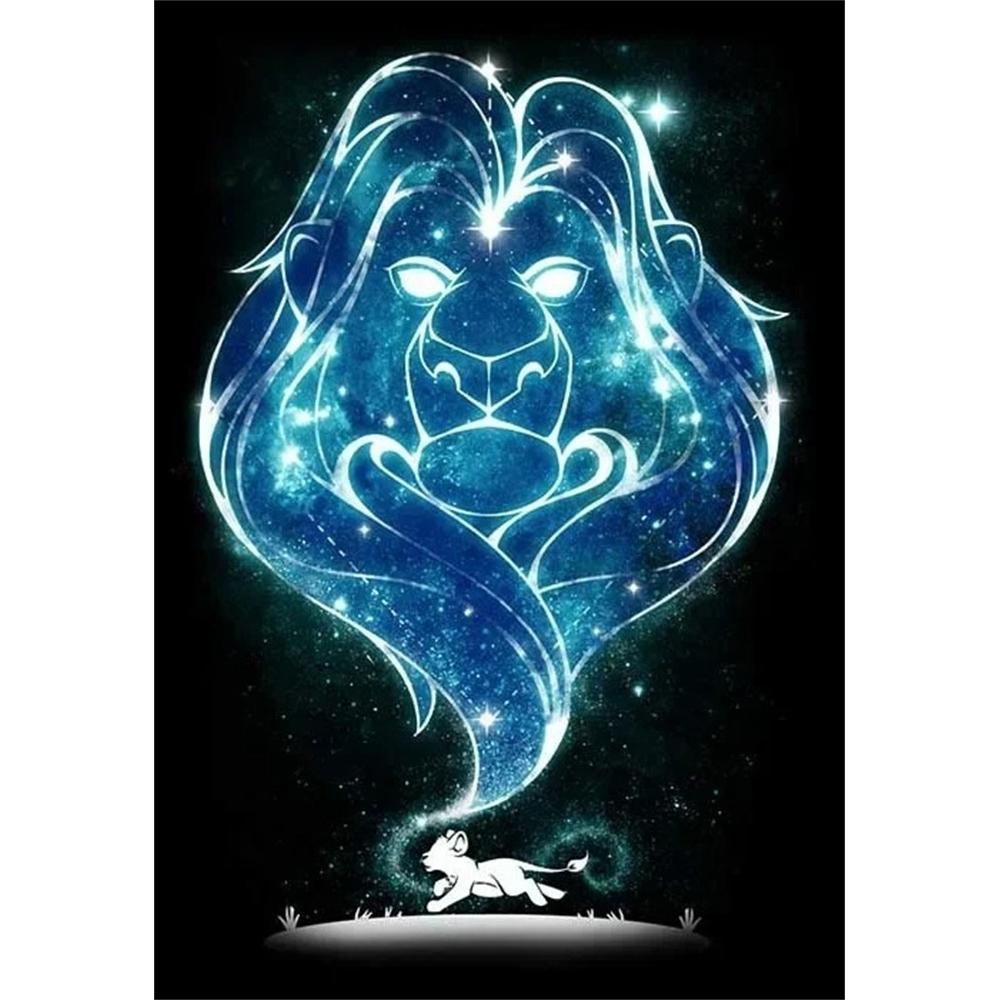 

Disney Diamond Painting, Disney The Lion King Starry Sky Theme Illustration Mosaic Handicraft Hobby DIY Gift Home Decoration Embroidery Round 20x30cm