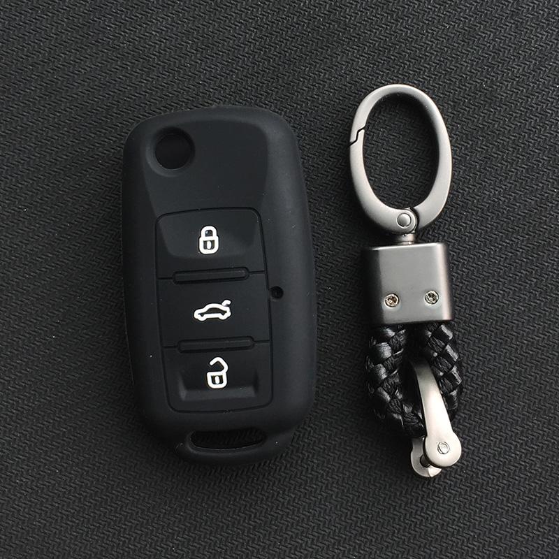 Silicone Car Key Cover Case for VW Volkswagen polo passat b5 Tiguan Golf T4 for Seat Leon Altea Ateca For Skoda Octavia Superb