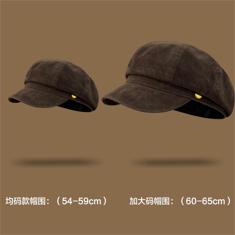 Autumn and winter high quality British style beret children fashion casual big head circumference octagonal hat retro temperament painter hat