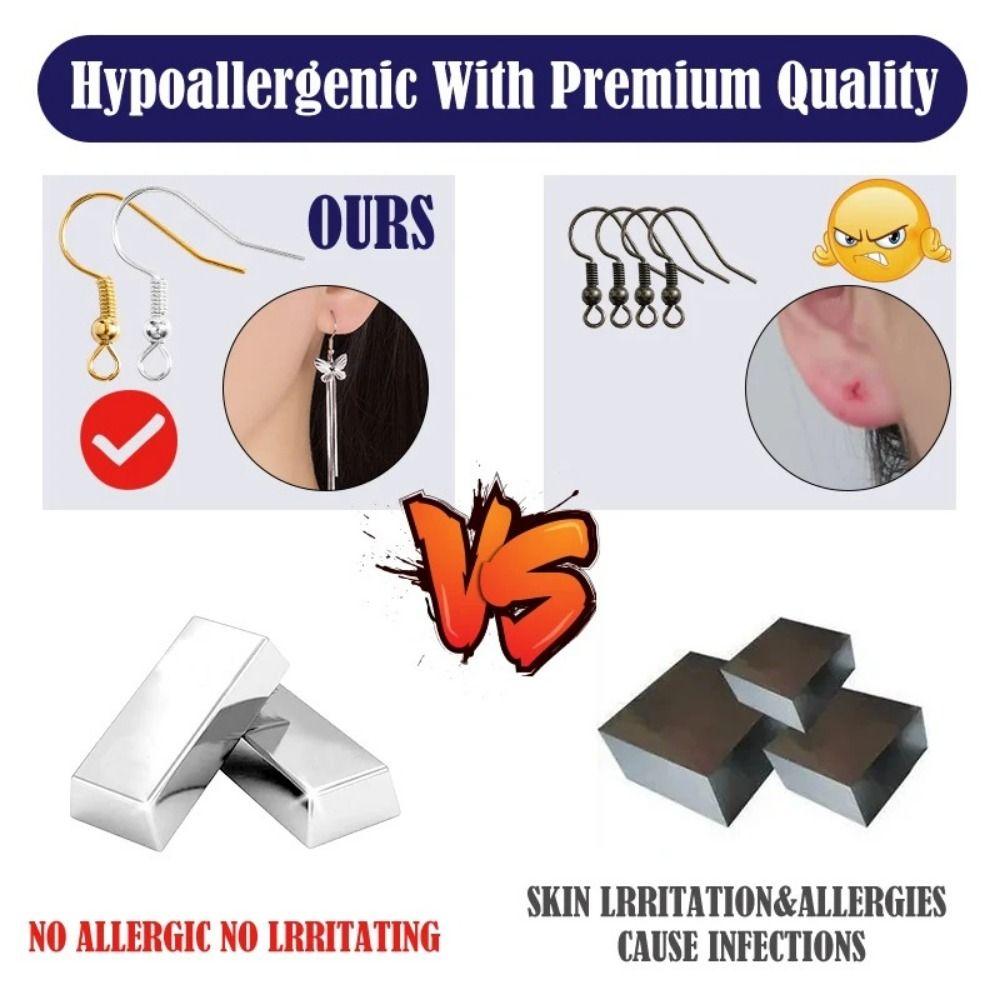 Flexible Earring Hooks Kit Durable Ear Rings Ear Plug Suits Earring Settings  DIY Jewelry Making