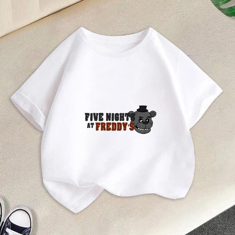 Five Nights Freddys Kids TShirt Cartoon Printed Boy Short Sleeve Tops FNAFs Girl Clothes Summer Breathable Baby Birthday Gifts