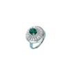 Elegant Emerald Cultured Gemstone Ring In S925 Silver with European and American Style