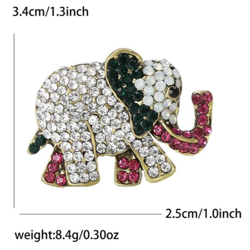 Enamel Rhinestone Elephant Brooches for Women Unisex Animal Pins Multi-color Available Fashion Jewellery Accessories Gifts