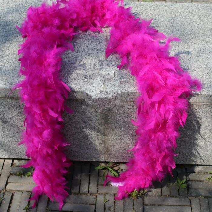 DIY 2 Meters Super Thicken Chandelle Turkey Feathers Boa Trim 80g Scarf/Costume/Party Dress Marabou Feathers for Crafts Boas Plumas