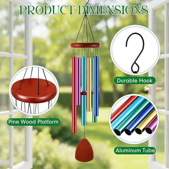37in Classic Metal Wind Chime - Memorial & Outdoor Decoration Gift