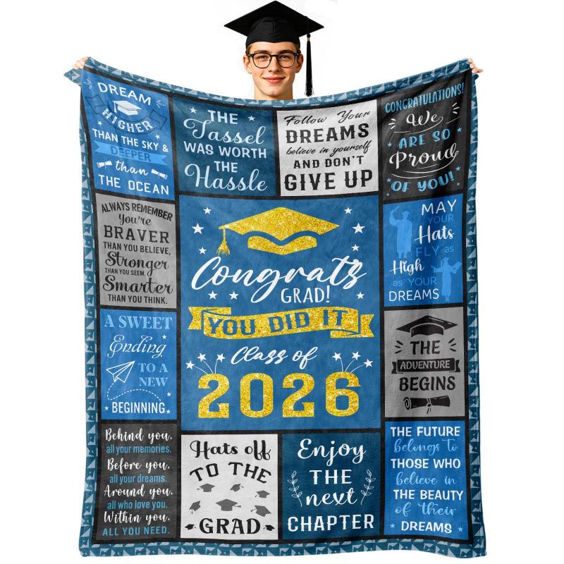2026 Graduation Blessing Quotes Flannel Blanket – Perfect Graduation Gift