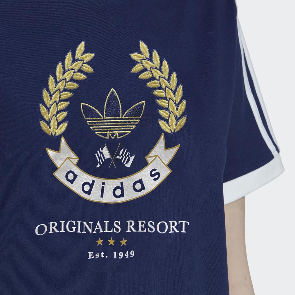 Women's T-Shirt Adidas Originals Drop Shoulder Sleeve T Shirt Women's Blue