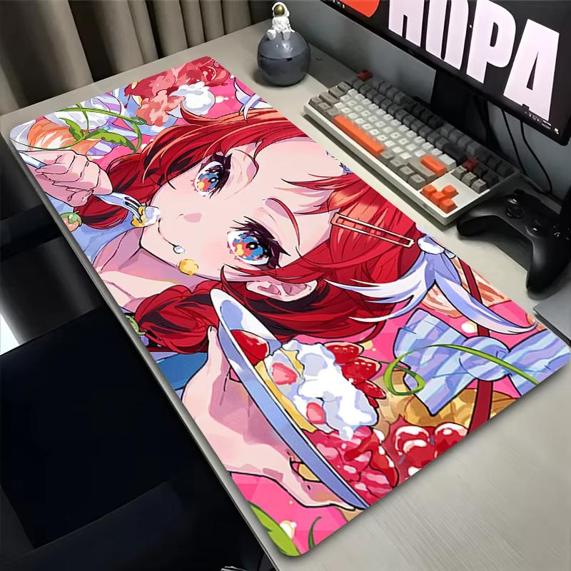 Large Mouse Pad Cute Anime Mousepad Kawaii Table Mat Hololive Hakos Baelz Office Accessories Desk Mats Pc Laptop Kawaii Playmat