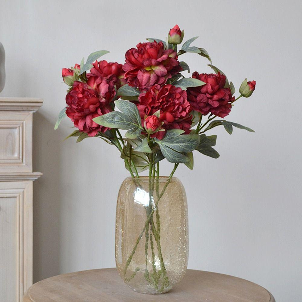 Silk Petals Peony Artificial Flower Multicolor Faux Flower Simulation Peony Flower  Home Decoration