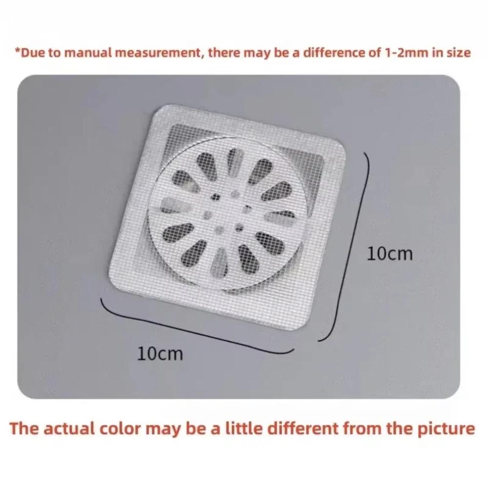 10PCS Self-Adhesive Drain Hair Catcher, Disposable Mesh Sticker for Bathroom Sink Shower Floor Anti-Clogging Waterproof Strainer