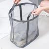 Portable Foldable Wall-Mounted Laundry Basket: Large Capacity Mesh Storage for Bathroom and Toilet.