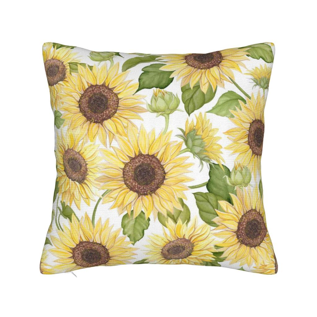 Rural Flowers Pillow Case Sunflower Comfy Pillow Cover For Sofa Car Home Decor Retro Trendy Pillowcases