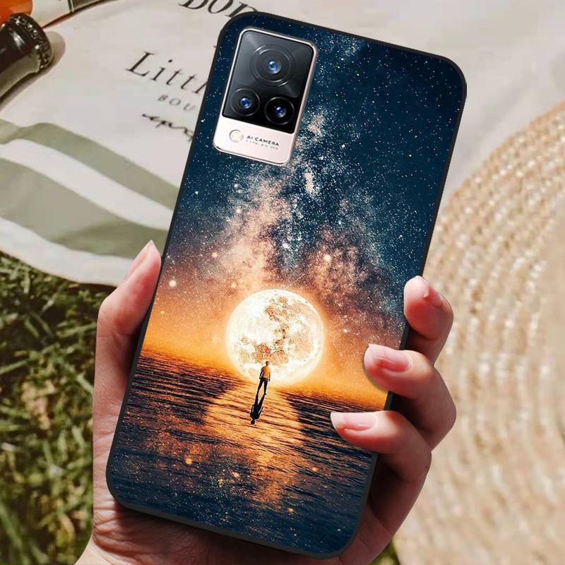 Dla Etui Coque vivo V21e Silikonowe Etui na Telefon z Tylną Pokrywą Dla vivo V21e Etui Miękki Bumper Funda na vivo V2061 V21 e V 21e 6.44" Torba
