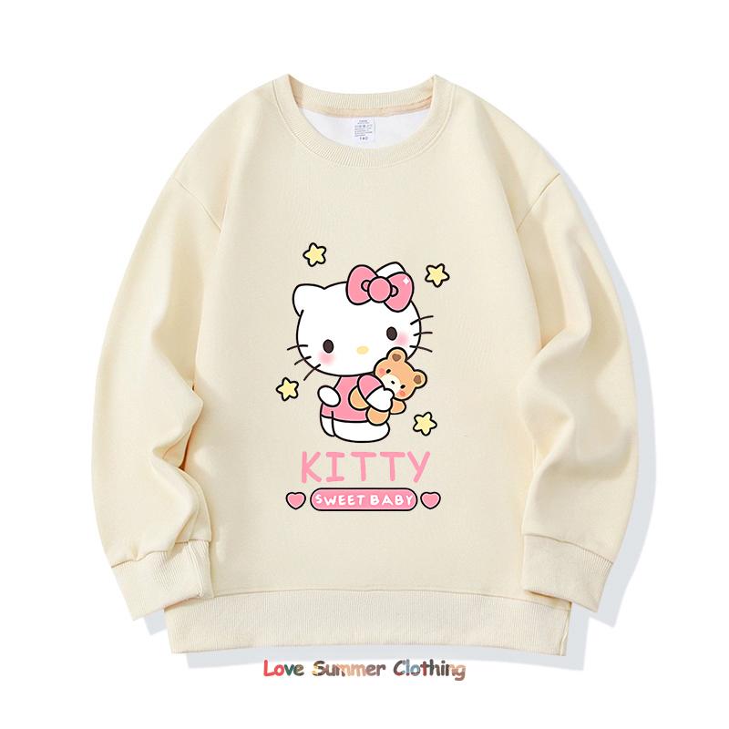 Girls Crewneck Sweatshirt My Melody Sario Cute Hoodie Clothes Kawaii Girls Kuromi Sweatshirt Spring Autumn Sweatshirt Child Tops