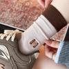 Color-blocking Cartoon Embroidered Socks, Women's Mid-calf Socks, Small Animal Color-blocking, Trendy and Individualistic Pure Cotton Long Socks