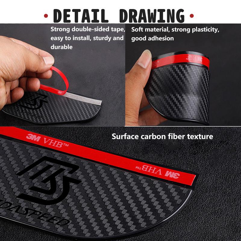 PVC Car Rear View Mirror Sticker Rain Eyebrow Rainproof Cover For Mazda MX-5 CX30 RX8 MX5 BK BL 5 CR CW 6 II GH CX-7 ER