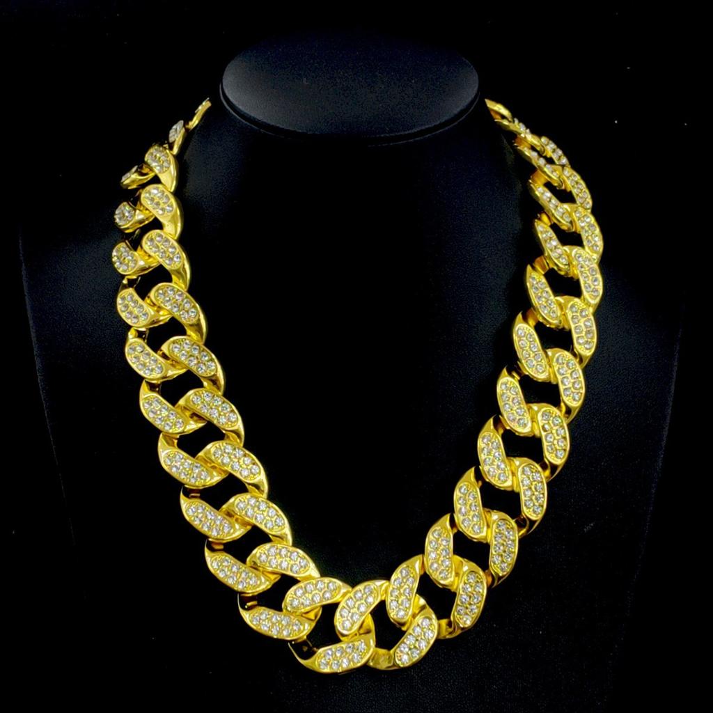 Hip Hop 30Mm Cuban Chain High-End Men'S Necklace Domineering Cuban Necklace Men