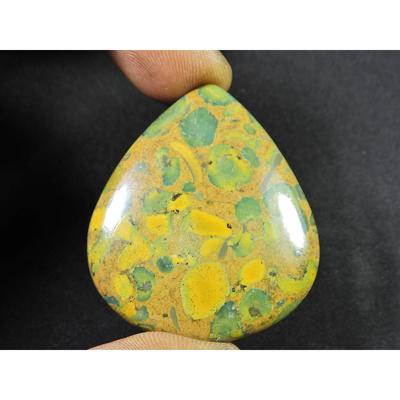 94Cts. NATURAL FRUIT JASPER HEALING  PEAR CABOCHON LOOSE STONE 40X45X06 MM SK-1051