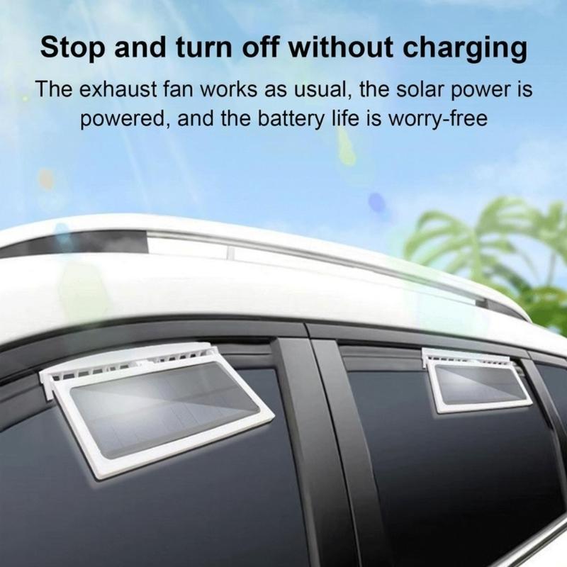 Car Cooler Front Rear Window Radiator Auto Air Vent Fan Radiator Cooling System USB Charging Solar Powered Ventilator