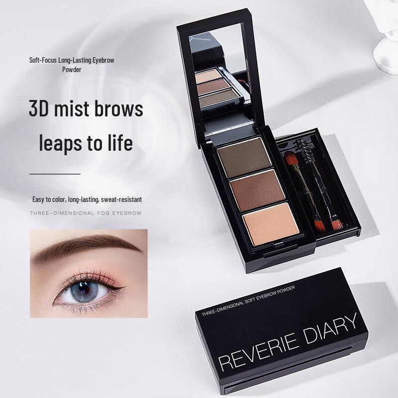 KOOGIS 3-Color Eyebrow Powder with Brush