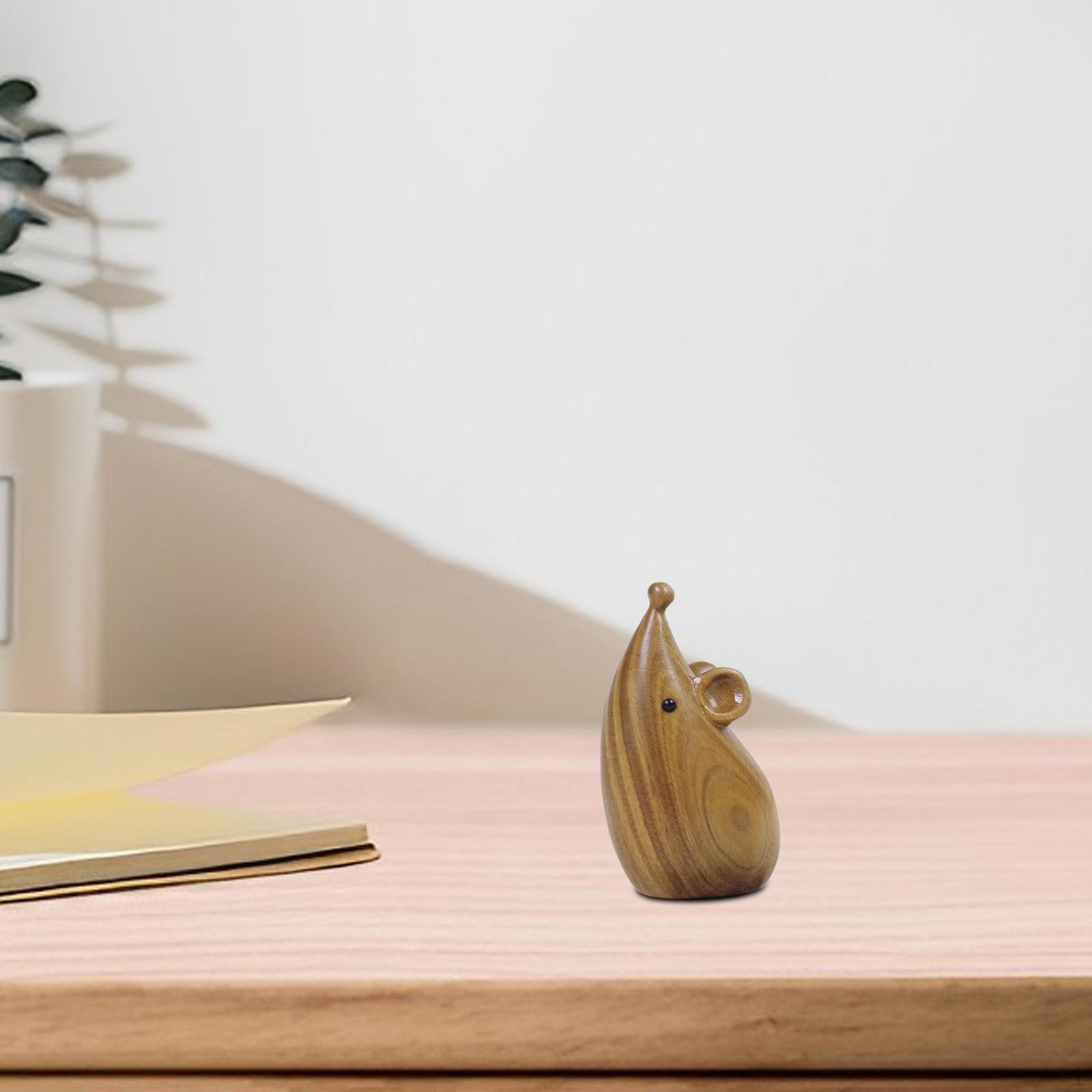 

Деревянная статуя животного, коллекционные поделки, реалистичные, милые, креативные, настольные, орнамент, мини-скульптура для rat