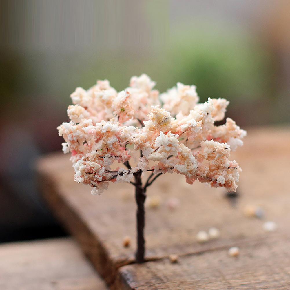 Moss Garden Embellishments Model Trees Diy Micro Landscape Ornaments Decorative Miniature Blossom Trees Artificial for Crafts