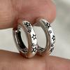 925 Sterling Silver Vintage Square Earrings For Women Trendy Black Star Earring Jewelry Prevent Allergy Party Accessories Gift