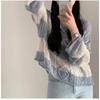New Casual Twist Long Sleeved Striped Sunscreen Knitted Sweater Korean Style Women Retro Top Thin Hollow Out Loose Blouse O Neck Simple Clothing