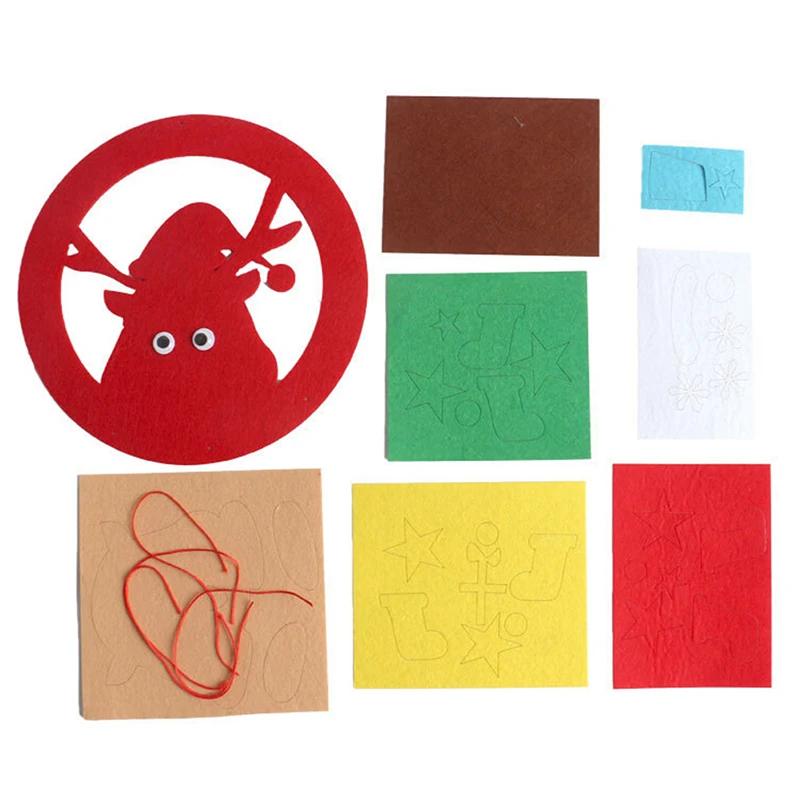 Non-Toxic Children Diy Handmade Craft Kits Christmas Wreath Decoration Kids Creative Materials Kits Puzzle Craft Educational Toy Xmas Gift