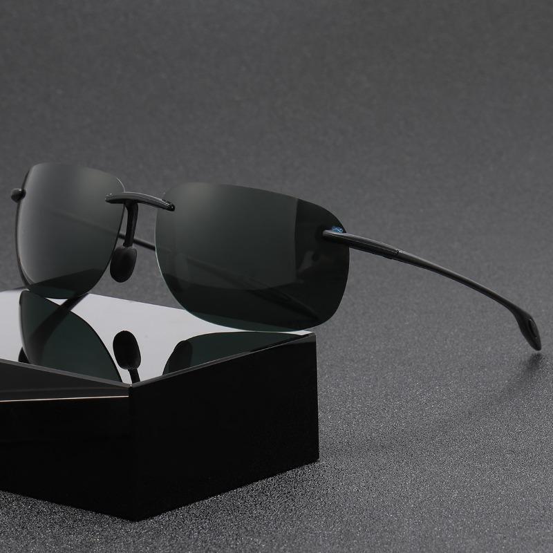 Men Polarized Sports Cycling Sunglasses Frameless Outdoor Sun Glasses Men'S And Women'S Mountaineering Ultra Light Eyewear