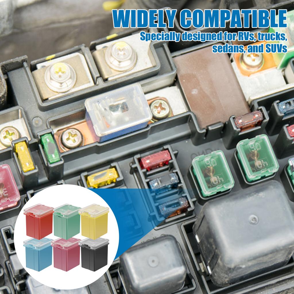 36 ks Jcase pojistek Autokomplet Vysoké/Standardní a Nízkoprofilové Pojistky ve tvaru krabičky Jcase Assortment Kit 20A 30A 40A 50A 60A 80A