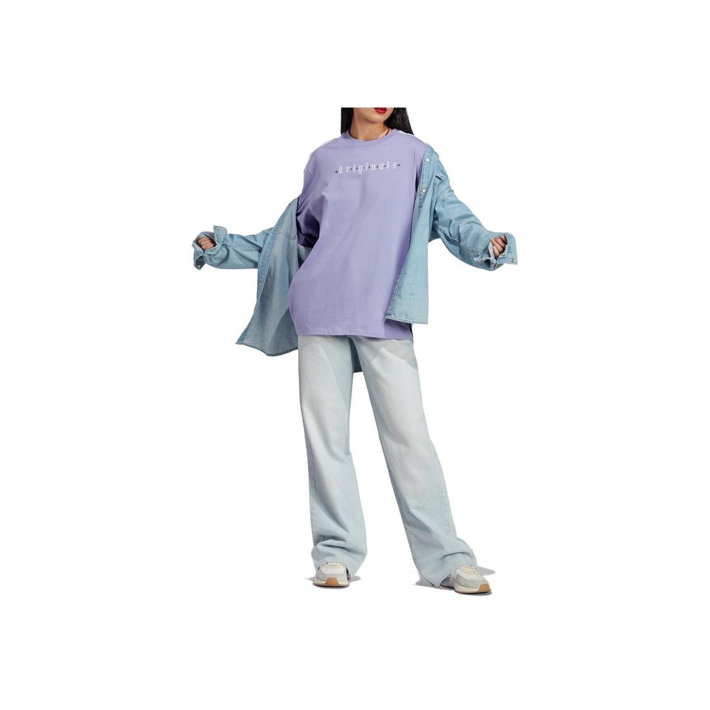 adidas Originals Women's Oversized Tee Light Purple Women IQ3401