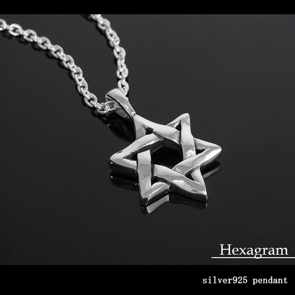 Gin no Plain Hexagram Star of David Silver 925 Pendant Star Hexagram Casual [Shinjuku Kura] (No Chain) Men's